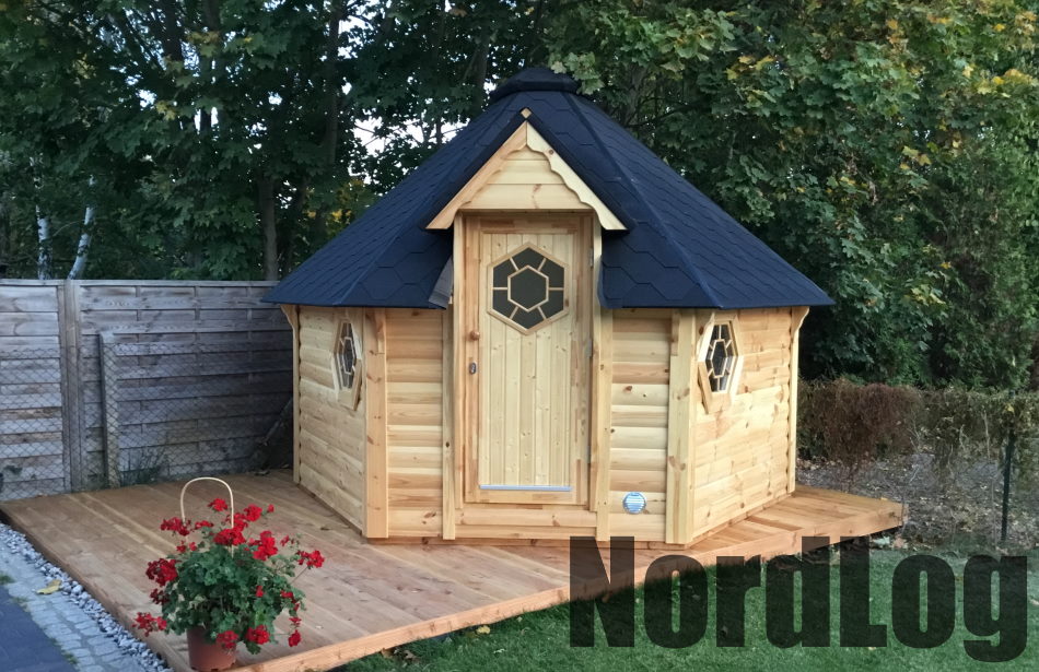 NordLog Saunakota 9,2 m2 Saunahaus Gartensauna Saunahütte Außensauna